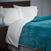 Hastings Home Hastings Home Floral Etched Fleece Blanket with Sherpa-F/Q-Teal 348720NTQ